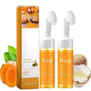 Image of 2 Pcs Hoygi Glow Wash Turmeric Face Wash with Brush, Deep Cleansing Facial Scrub Exfoliating for All Woman Skin.
