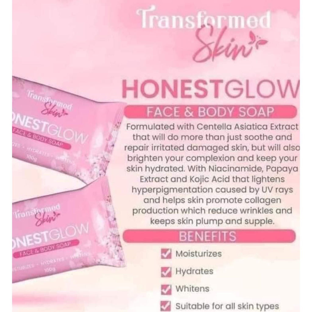 3 Bars Honestglow Glass Skin Soap, 100G Each