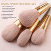 Image of 30-Piece Professional Makeup Brush Set - Premium Vegan Synthetic Kabuki Foundation, Blending, Face Powder, Blush, Concealer, and Eyeshadow Brushes in White and Rose Gold