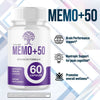Image of (2 Pack) Memo+50 Advanced Natural Brain Supplement Memo+ 50 120 Capsules