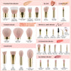 Image of 30-Piece Professional Makeup Brush Set - Premium Vegan Synthetic Kabuki Foundation, Blending, Face Powder, Blush, Concealer, and Eyeshadow Brushes in White and Rose Gold