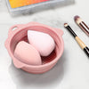 Image of Portable Foldable Silicone Makeup Brush Cleaner Bowl for Brushes, Powder Puffs, and Sponges (Pink)