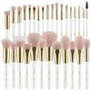 Image of 30-Piece Professional Makeup Brush Set - Premium Vegan Synthetic Kabuki Foundation, Blending, Face Powder, Blush, Concealer, and Eyeshadow Brushes in White and Rose Gold