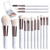 Image of 14-Piece Makeup Brush Set with Illuminated Mirror, Portable Short Handle,Led Light,Usb Rechargeable Makeup Brushes Kit