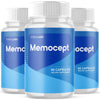 Image of (3 Pack) Memocept Natural Formula Brain Supplement Memo Cept 180 Capsules