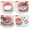 Image of Portable Foldable Silicone Makeup Brush Cleaner Bowl for Brushes, Powder Puffs, and Sponges (Pink)