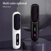 Image of LCD wireless straightening comb rechargeable ceramic electric comb straightener portable negative ion non damaging heating comb