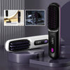 Image of LCD wireless straightening comb rechargeable ceramic electric comb straightener portable negative ion non damaging heating comb