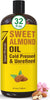 Image of Pure Cold Pressed Sweet Almond Oil - 32 Fl Oz - Unrefined & 100% Natural - Ideal for Skin & Hair - No Added Ingredients - Excellent Carrier Oil for Essential Oils