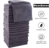 Image of Premium Ultra Soft Coral Velvet Washcloth Set - 24 Pack, 12 x 12 Inches - Quick Drying and Highly Absorbent for Bath, Spa, and Facial Use (Grey)