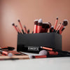 Image of N2 Acrylic Makeup Brush Holder - Elegant Black Organizer for Vanity with 6 Slots for Brushes, Pencils, Mascara, and Lipstick