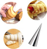 Image of 20-Pack Stainless Steel Cream Horn Molds, 5.5-Inch Baking Cones and Cannoli Tubes, Standing Cone Shape for Ice Cream and Pastry Making