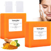 Image of 2PCS Honey Glow Lemon Turmeric Kojic Soap Bar, Turmeric Soap Bar for Face and Body, Smooth Skin Tumeric Soap, Natural Turmeric Handmade Soap for All Skin Types