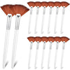 Image of 14-Piece Fan Brush Set for Facial Makeup Application (Brown)