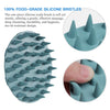 Image of Scalp Massager Shampoo Brush - Manual Scalp Care Head Scrubber for Wet & Dry Use, Soft Silicone Bristles for Hair Growth and Dandruff Removal (Dark Green)