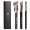 Image of Professional Foundation Contour and Conceal Brush Set, 3-Piece Angled Synthetic Kabuki Brushes for Blending, Setting, and Buffing with Liquid, Cream, and Powder Cosmetics (170S/270S/370S)