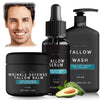 Image of Wrinkle Defense Tallow Balm,Skin Care for Men,Natural Tallow Moisturizer Face,Beef Tallow Balm Face Moisturizer,Diminish Fine Lines,Wrinkles | Mens Skincare Kit(Cream & Face Wash & Night Serum)