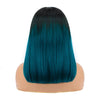 Image of 4x4 Lace Closure short Bob Wigs Human Hair T1B/green Color