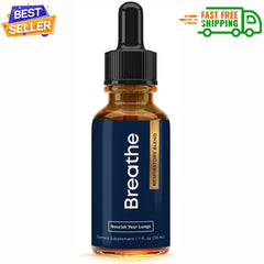 Breathe 8-in-1 Mullein Drops for Lung Detoxification and Cleansing with Peppermint Flavor