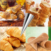 Image of 20-Pack Stainless Steel Cream Horn Molds, 5.5-Inch Baking Cones and Cannoli Tubes, Standing Cone Shape for Ice Cream and Pastry Making