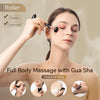 Image of Natural Jade & Obsidian Gua Sha Set of 4 - Premium Face Sculpting Tools Eyes Roller Massager Jade Roller for Jawline, Double Chin Reduction & Lymphatic Drainage Women'S Anti-Aging Skincare Kit