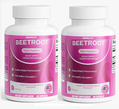 (2 Pack) Armoley Organic Beet Root Capsules - 1300mg Beet Root Powder Aids Healthy Circulation & Vitality Beet Root Supplement 120 Capsules