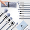 Image of 15-Piece Professional Makeup Brush Set with Case - Premium Synthetic Brushes for Foundation, Contouring, Concealers, Blush, and Eye Shadow (Baby Blue)