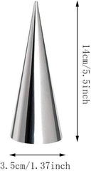 20-Pack Stainless Steel Cream Horn Molds, 5.5-Inch Baking Cones and Cannoli Tubes, Standing Cone Shape for Ice Cream and Pastry Making