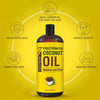 Image of Pure Fractionated Coconut Oil - 32 Fl Oz - Non-GMO, 100% Natural Lightweight Massage Oil for Skin and Hair - Ideal Carrier Oil for Essential Oils