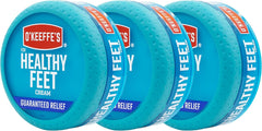 Healthy Feet Foot Cream - Effective Relief for Extremely Dry, Cracked Feet - Instant Moisture Boost - 3.2 Ounce Jar (Pack of 3)