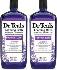 Foaming Bath with Pure Epsom Salt, Lavender Soothe & Sleep Formula, 34 Fl Oz (Set of 2)