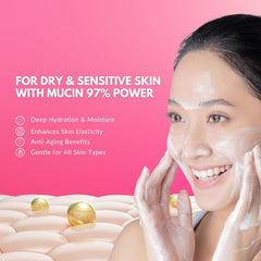 Snail Mucin Gel Cleanser, 5.07 Fl Oz / 150 Ml - High Potency Formula for Dry and Sensitive Skin with 97% Mucin - Korean Skincare Solution