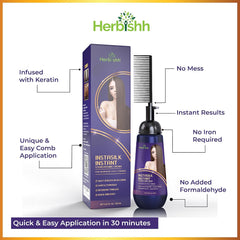 Instant Hair Straightening Cream with Applicator Comb Brush 150 ml