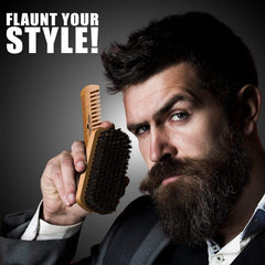Beard Grooming Kit for Men: Brush, Comb, Oil, and Balm for Growth, Styling, Shine, and Softness - Ideal Travel Set and Gift Option