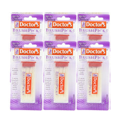 Doctor's Brushpicks Interdental Toothpicks - 120 Picks per Pack (6-Pack)