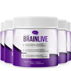 (5 Pack) BrainLive Powder Advanced Natural Brain Support Brain Live 150 Servings