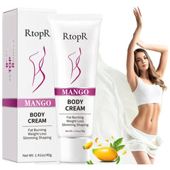 Fat Burning and Slimming Cream for Belly, Abdomen, and Waist - Natural Ingredients with Mango Scent for Firming and Skin Tightening