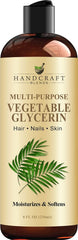 100% Pure Vegetable Glycerin - 8 Fl Oz - Premium Grade Oil for Skin, Hair, and Massage - Ideal for DIY Blends