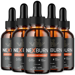 (5 Pack) NexBurn Drops Natural Health & Fitness Supplement Nex Burn 150 Servings