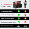 Image of N2 Acrylic Makeup Brush Holder - Elegant Black Organizer for Vanity with 6 Slots for Brushes, Pencils, Mascara, and Lipstick