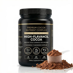 High Flavanol Cocoa Powder – 1200mg Flavanols & Flavonoids per Serving – 10X Concentrated Cocoa Extract with 600mg Epicatechin – Premium Dark Cocoa Nutrition for Daily Use