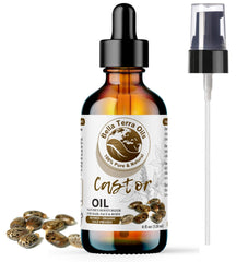 Organic Cold-Pressed Castor Oil - 100% Pure for Hair Growth, Skin, Nails, and Lashes
