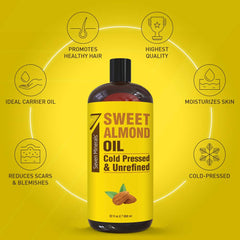 Pure Cold Pressed Sweet Almond Oil - 32 Fl Oz