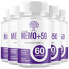 Image of (5 Pack) Memo+50 Advanced Natural Brain Supplement Memo+ 50 300 Capsules