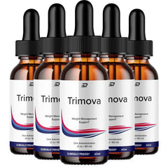(5 Pack) Trimova Metabolism Drops Liquid Supplement - Trimova Drops for Weight Management - Trimova Metabolic Drops