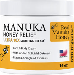 Manuka Honey Cream (16oz) Body Lotion Skincare Relief