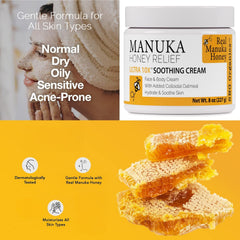 Manuka Honey Cream (8oz) Body Lotion Skincare Relief
