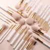 Image of 30-Piece Professional Makeup Brush Set - Premium Vegan Synthetic Kabuki Foundation, Blending, Face Powder, Blush, Concealer, and Eyeshadow Brushes in White and Rose Gold