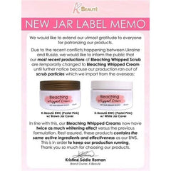 K-Beaute Whitening Whipped Cream, 250G - Dual Action Face & Body Brightening Formula