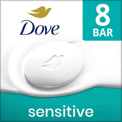 Sensitive Skin Beauty Bar Soap, Fragrance-Free and Hypoallergenic, 8 Bars (3.75 oz each)